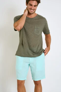 Cala 1789 Bermuda en lin bleu XAVIER LINDYE Fashion