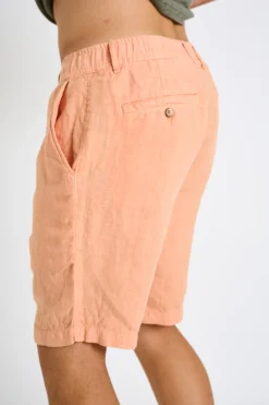 Cala 1789 Bermuda en lin corail XAVIER LINDYE Discount