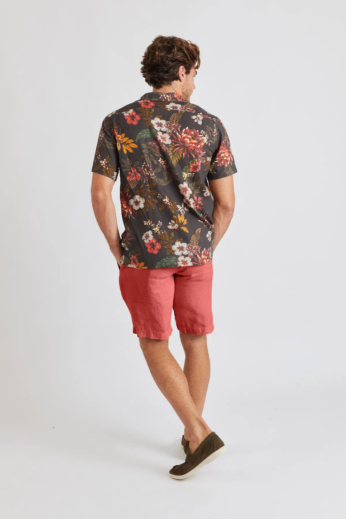 Cala 1789 Bermuda en lin orange safran Xavier Lindye Sale
