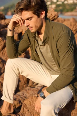 Cala 1789 Blouson Kaki à zip Luc Lescada Outlet