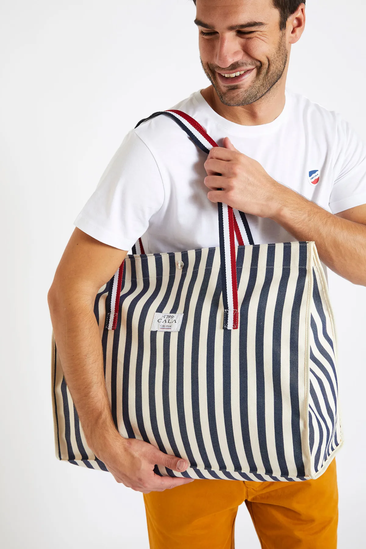 Cala 1789 Cabas de plage rayé bleu et blanc CABAS SUN Fashion