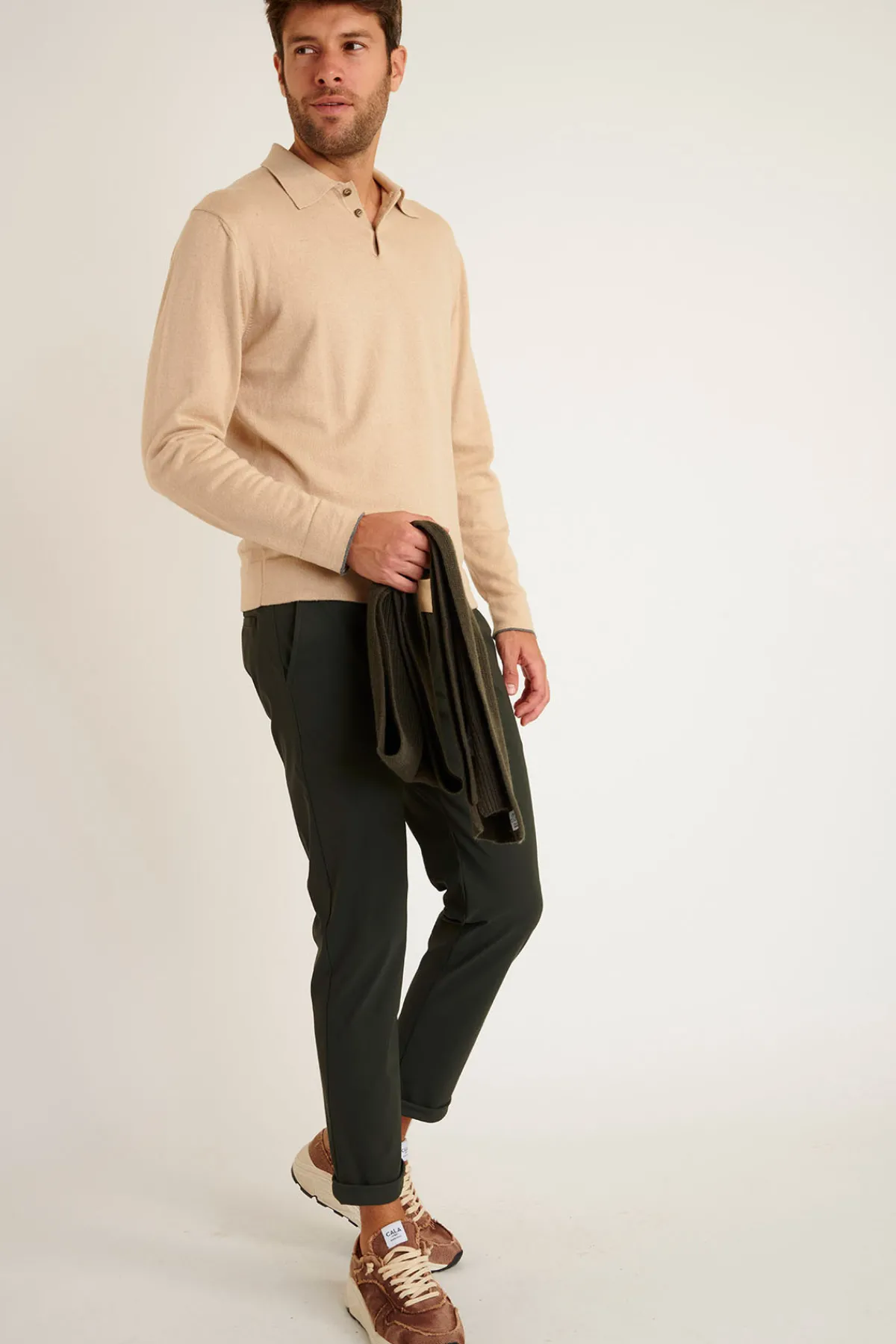 Cala 1789 Écharpe Kaki Homme SAMUEL MARCEL Outlet