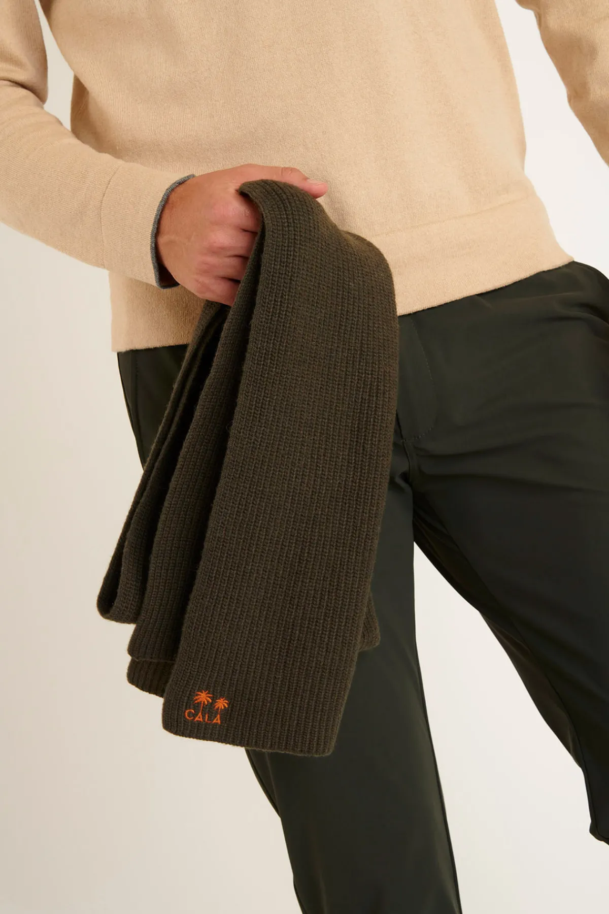 Cala 1789 Écharpe Kaki Homme SAMUEL MARCEL Outlet