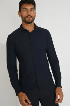 Cala 1789 Chemise bleu marine technique JEAN BAIABLUE New