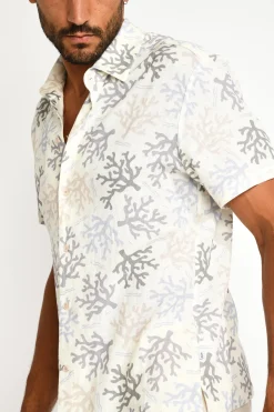 Cala 1789 Chemise écrue imprimé corail STEFANO AGORA Online