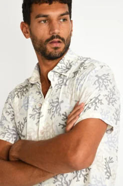 Cala 1789 Chemise écrue imprimé corail STEFANO AGORA Online