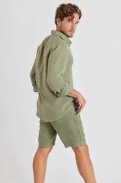 Cala 1789 Chemise en lin kaki CHEMISEML LINDYE Best