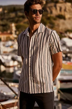 Cala 1789 Chemise manches courtes marine à rayures STEFANO SPINOLA Best