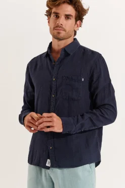 Cala 1789 Chemise Marine en lin Chemiseml Lindye Discount