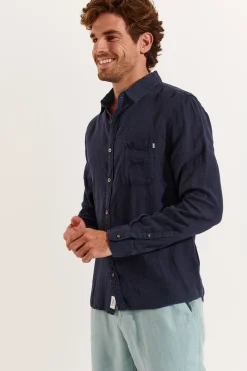 Cala 1789 Chemise Marine en lin Chemiseml Lindye Discount