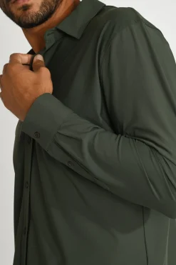 Cala 1789 Chemise vert sapin technique JEAN BAIABLUE Best