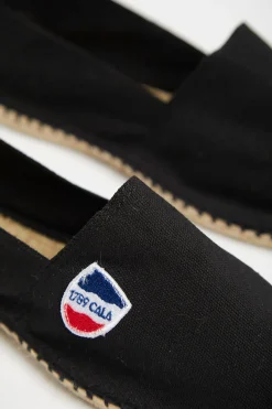 Cala 1789 Espadrilles en toile Noire - Made in France CLASSIQUE UNI Clearance