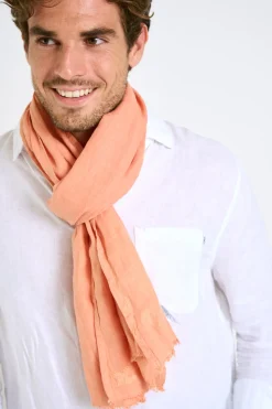 Cala 1789 Foulard en lin corail ELIAS LINDYE Best