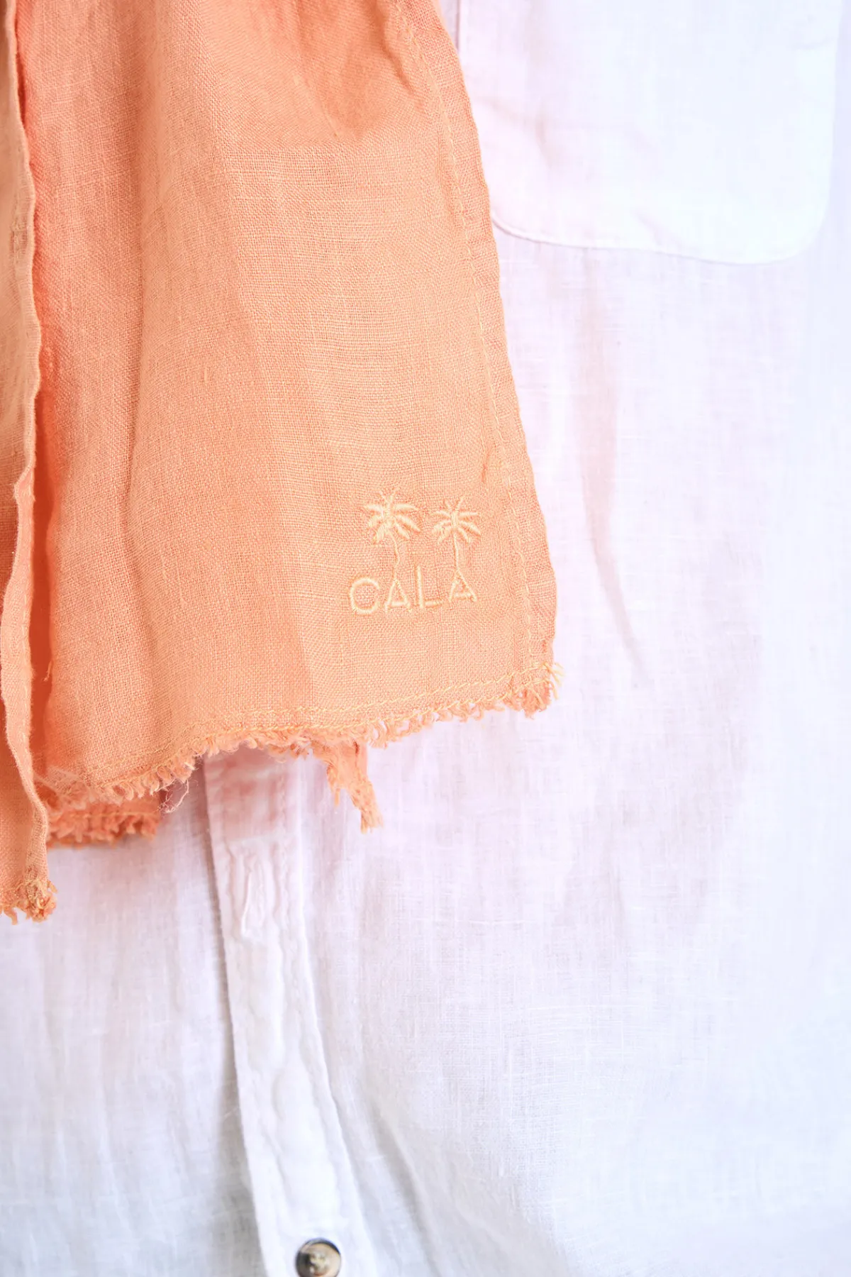 Cala 1789 Foulard en lin corail ELIAS LINDYE Best