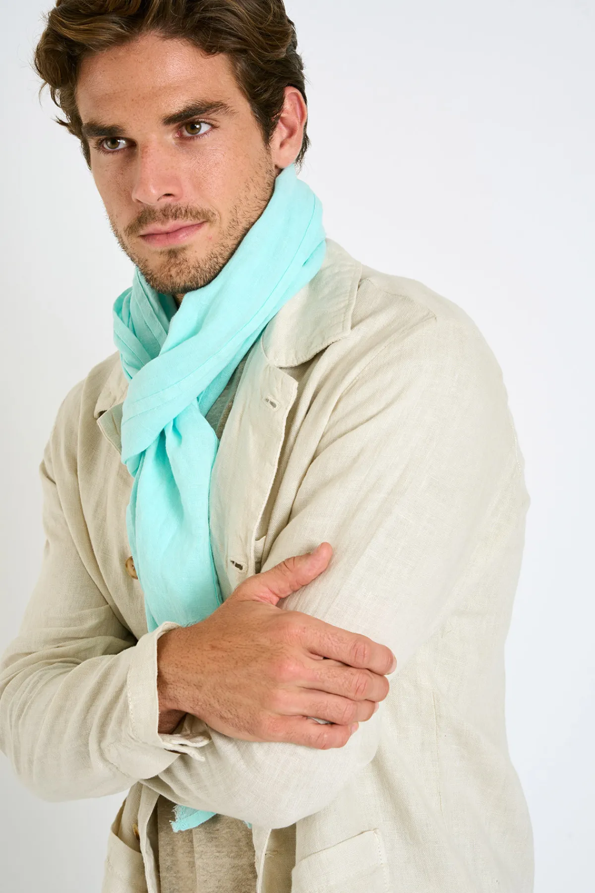 Cala 1789 Foulard en lin eaux ELIAS LINDYE Sale