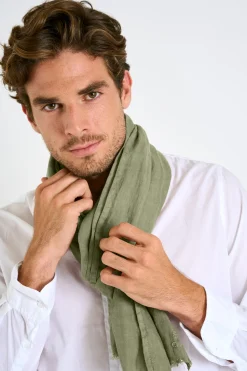 Cala 1789 Foulard en lin kaki ELIAS LINDYE Discount