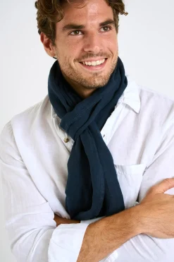 Cala 1789 Foulard en lin marine ELIAS LINDYE Discount