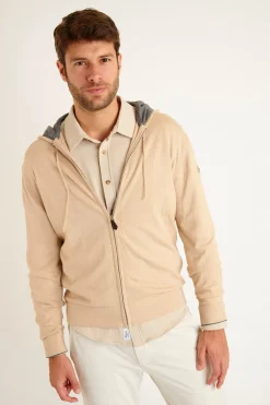 Cala 1789 Gilet à capuche beige Luca MONZA Best