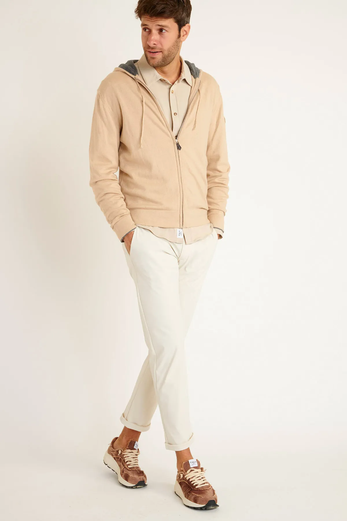 Cala 1789 Gilet à capuche beige Luca MONZA Best