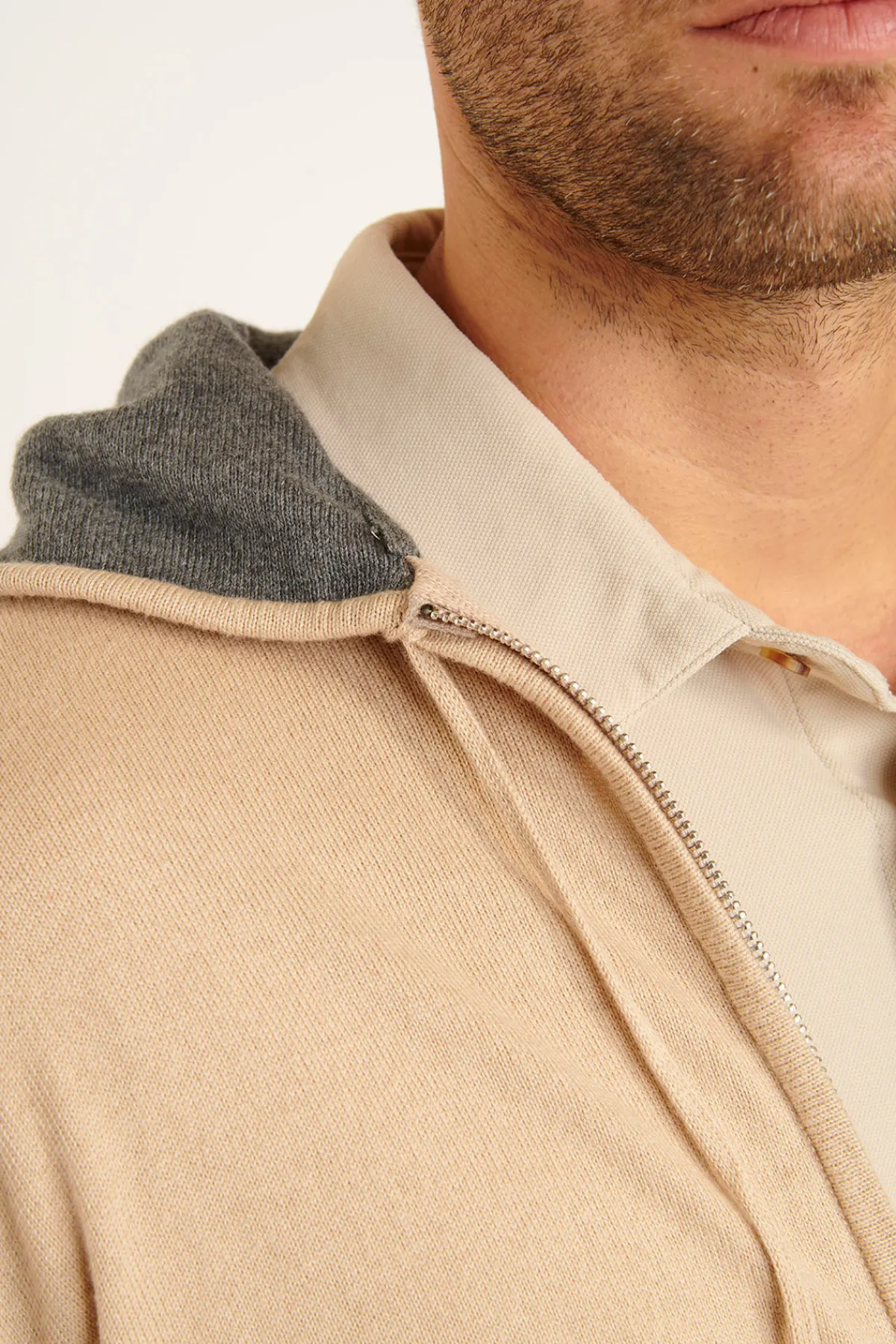 Cala 1789 Gilet à capuche beige Luca MONZA Best