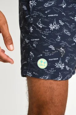 Cala 1789 Maillot de bain homme bleu marine imprimé Online