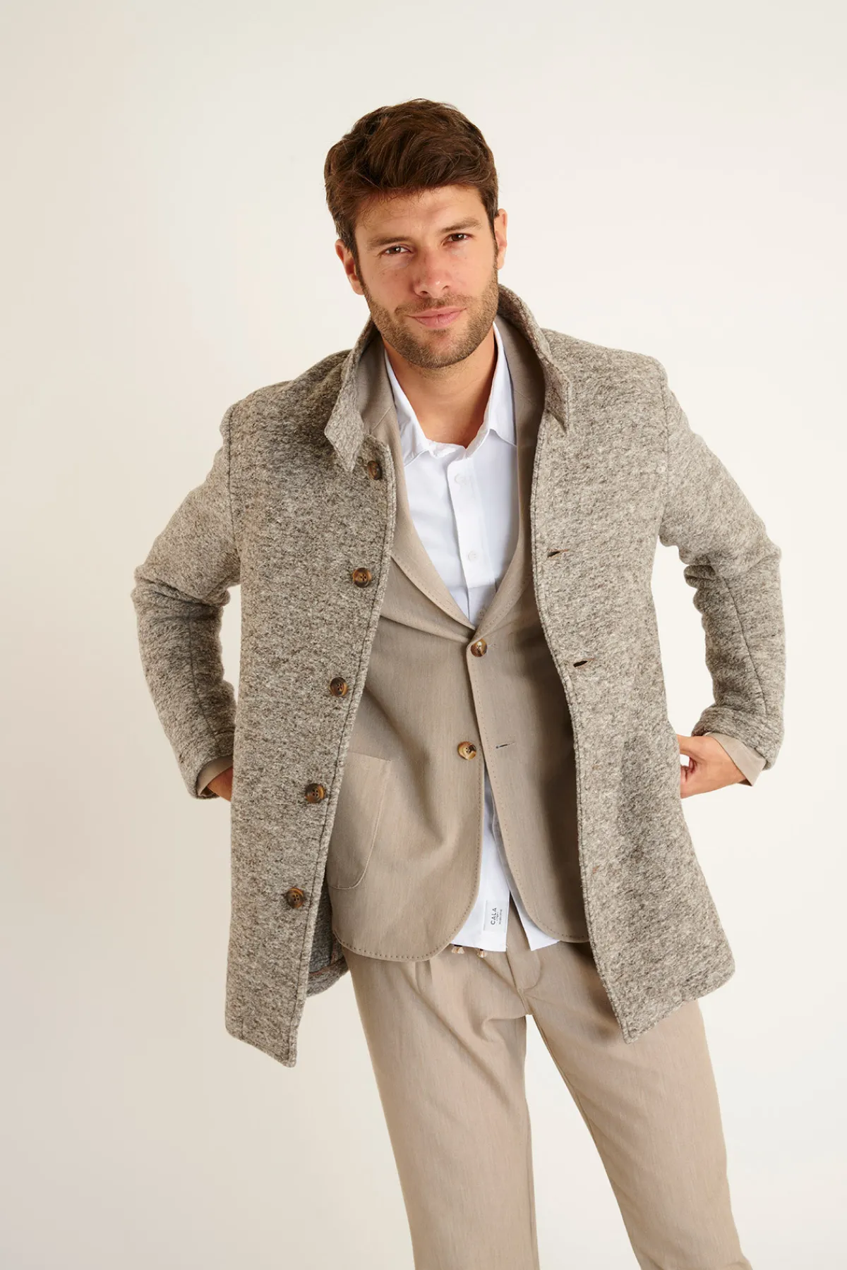 Cala 1789 MANTEAU GRIS UMBERTO KARALIS Clearance