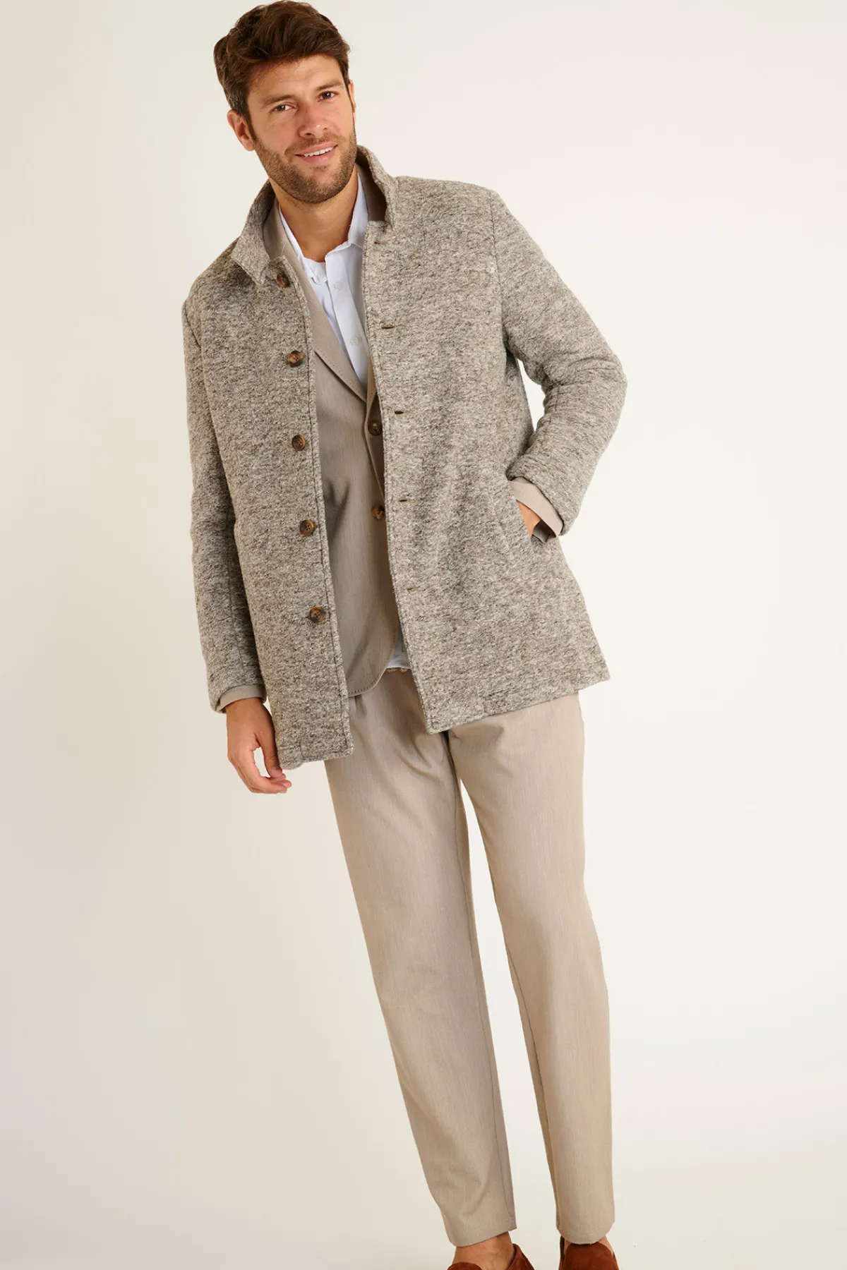 Cala 1789 MANTEAU GRIS UMBERTO KARALIS Clearance
