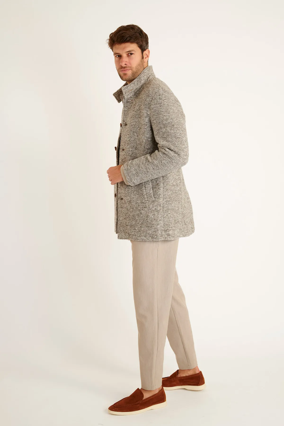 Cala 1789 MANTEAU GRIS UMBERTO KARALIS Clearance