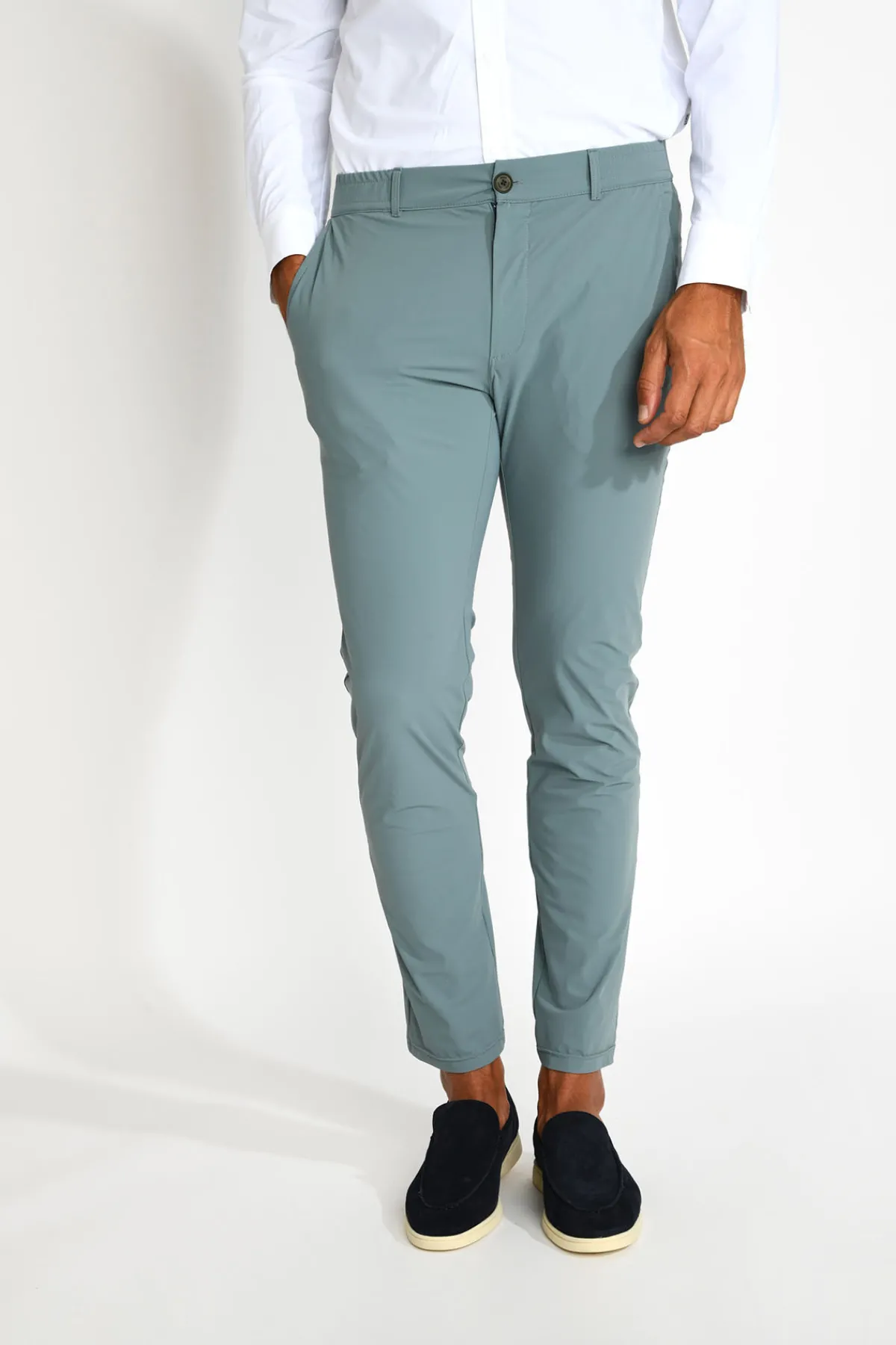 Cala 1789 Pantalon stretch bleu glacier SERGE LESCADA Hot