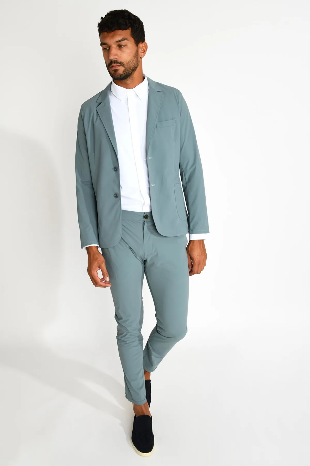 Cala 1789 Pantalon stretch bleu glacier SERGE LESCADA Hot
