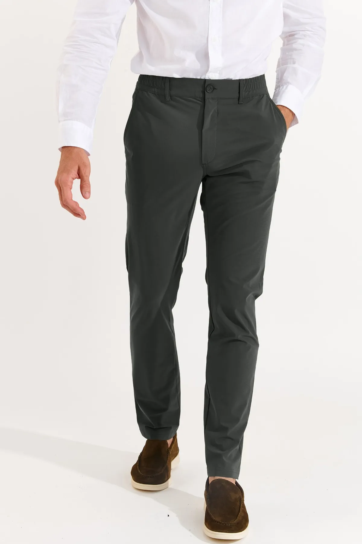 Cala 1789 Pantalon stretch vert sapin SERGE LESCADA Fashion