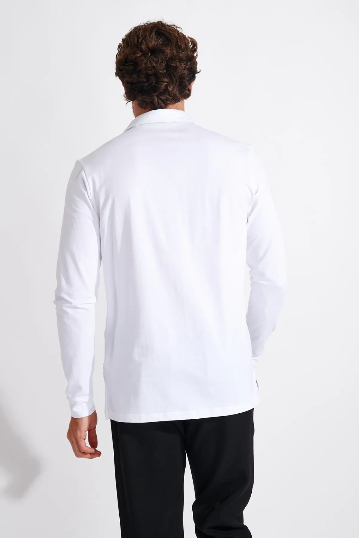 Cala 1789 Polo blanc manches longues CARL TERZO Fashion