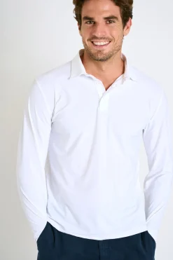 Cala 1789 Polo manches longues blanc CARL BAIABLUE Discount