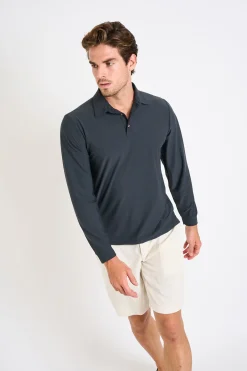 Cala 1789 Polo manches longues gris foncé CARL BAIABLUE Best