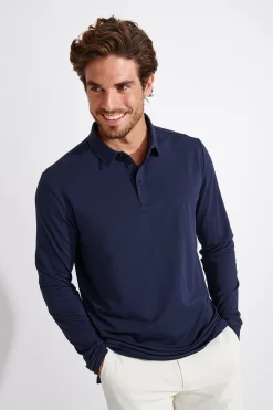 Cala 1789 Polo marine manches longues CARL TERZO Fashion