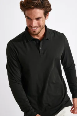 Cala 1789 Polo noir manches longues CARL TERZO Best
