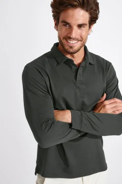 Cala 1789 Polo vert sapin manches longues CARL TERZO Discount