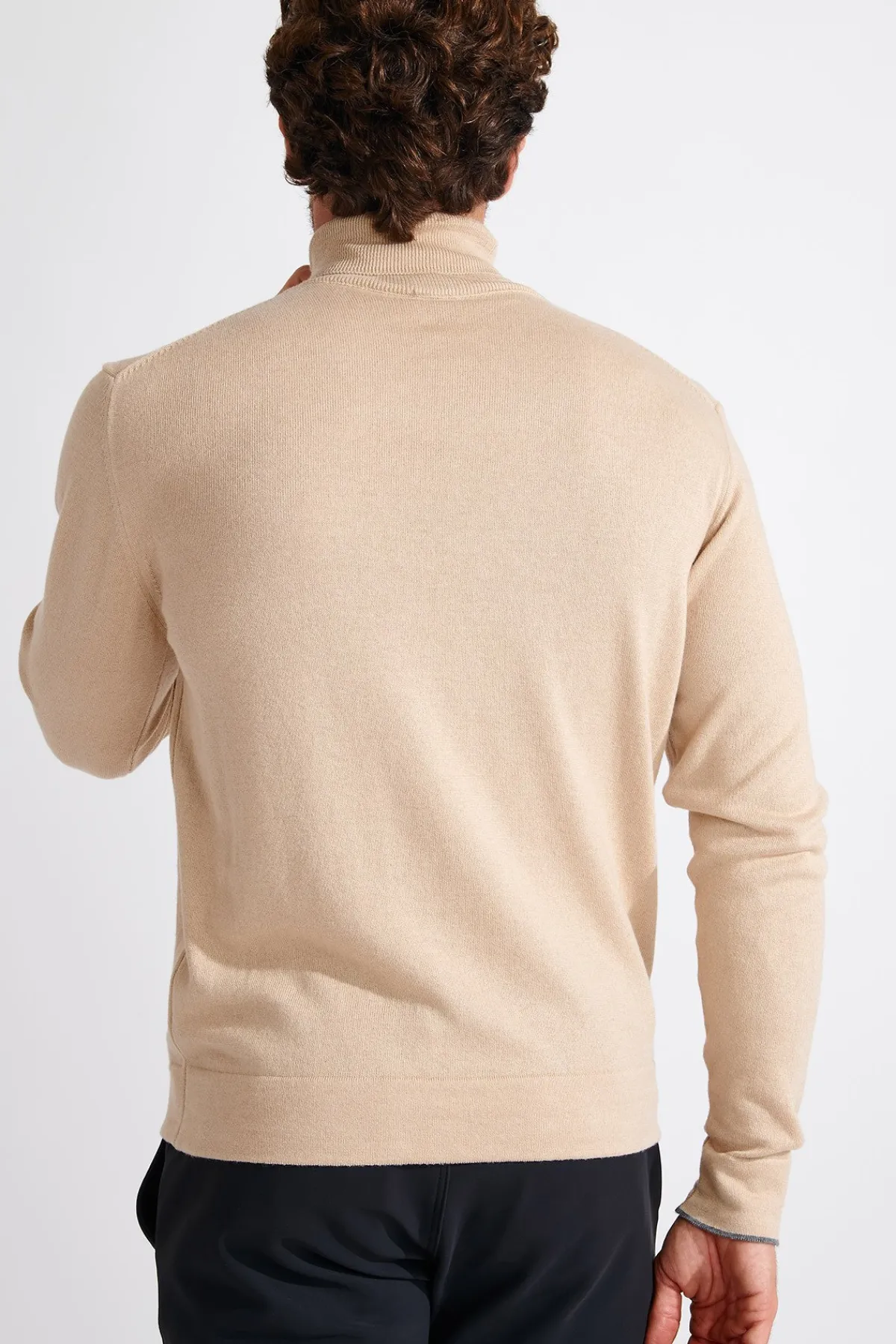 Cala 1789 PULL COL ROULÉ BEIGE SILVIO MONZA New