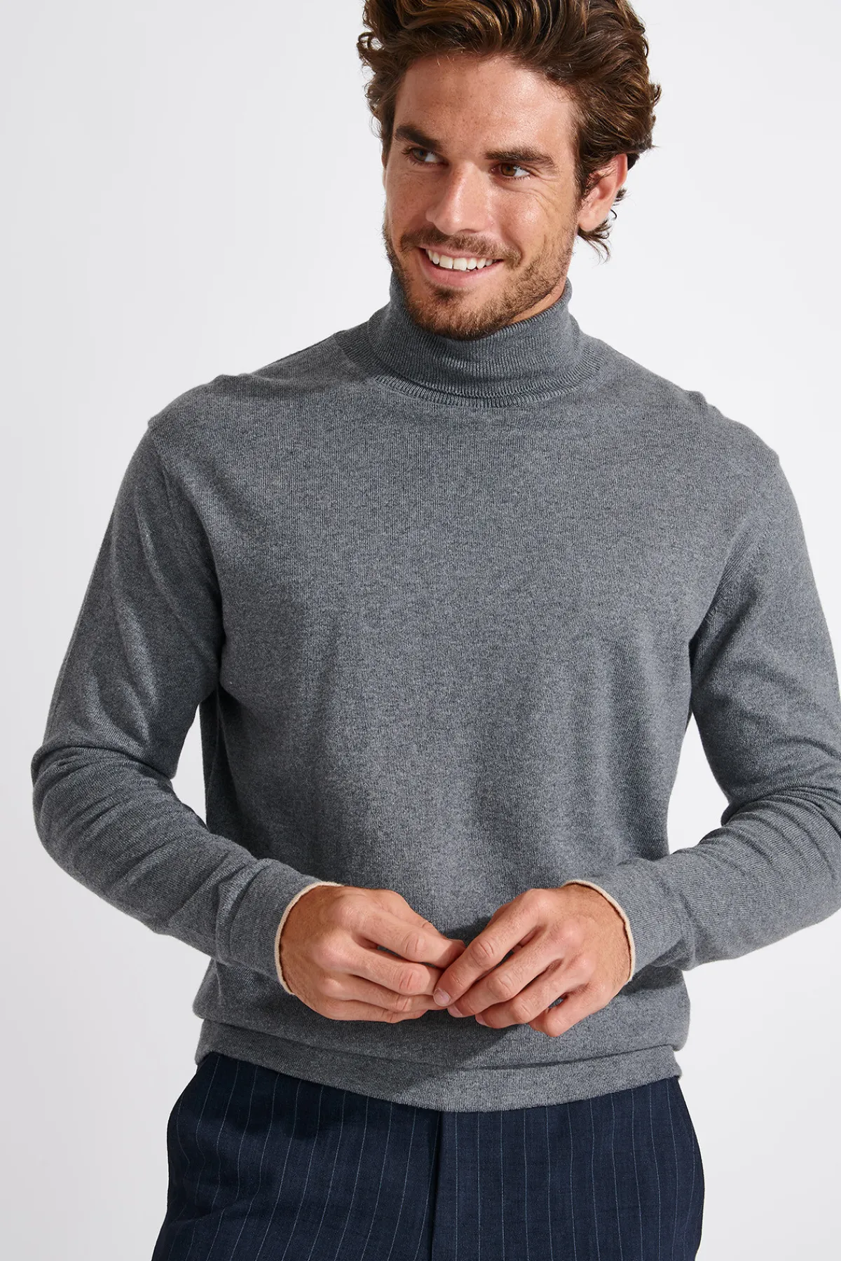 Cala 1789 PULL COL ROULÉ GRIS CHINE SILVIO MONZA Online
