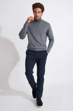 Cala 1789 PULL COL ROULÉ GRIS CHINE SILVIO MONZA Online