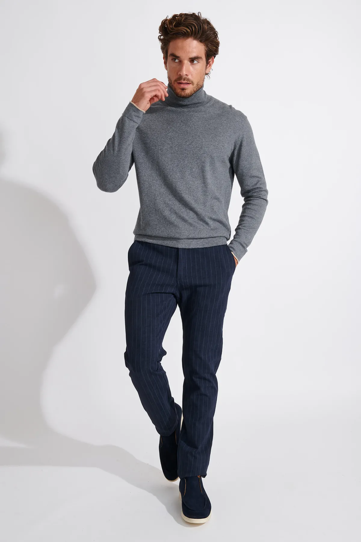 Cala 1789 PULL COL ROULÉ GRIS CHINE SILVIO MONZA Online