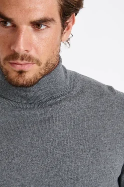Cala 1789 PULL COL ROULÉ GRIS CHINE SILVIO MONZA Online