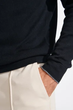 Cala 1789 PULL COL ROULÉ NOIR SILVIO MONZA Clearance