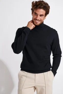 Cala 1789 PULL COL ROULÉ NOIR SILVIO MONZA Clearance