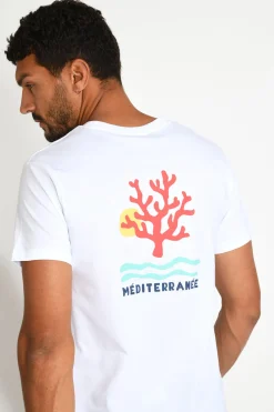 Cala 1789 T shirt YANN CORAL blanc Discount