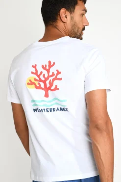 Cala 1789 T shirt YANN CORAL blanc Discount