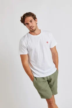 Cala 1789 T-shirt blanc avec broderie Yann Corail Sale