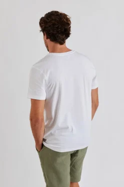 Cala 1789 T-shirt blanc avec broderie Yann Corail Sale