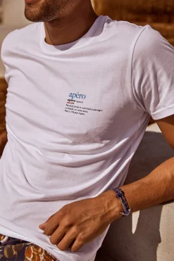 Cala 1789 T-shirt blanc en coton Apéro YANNAPE DICTIO New