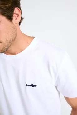 Cala 1789 T-shirt blanc en coton requin YANN SHARK Best